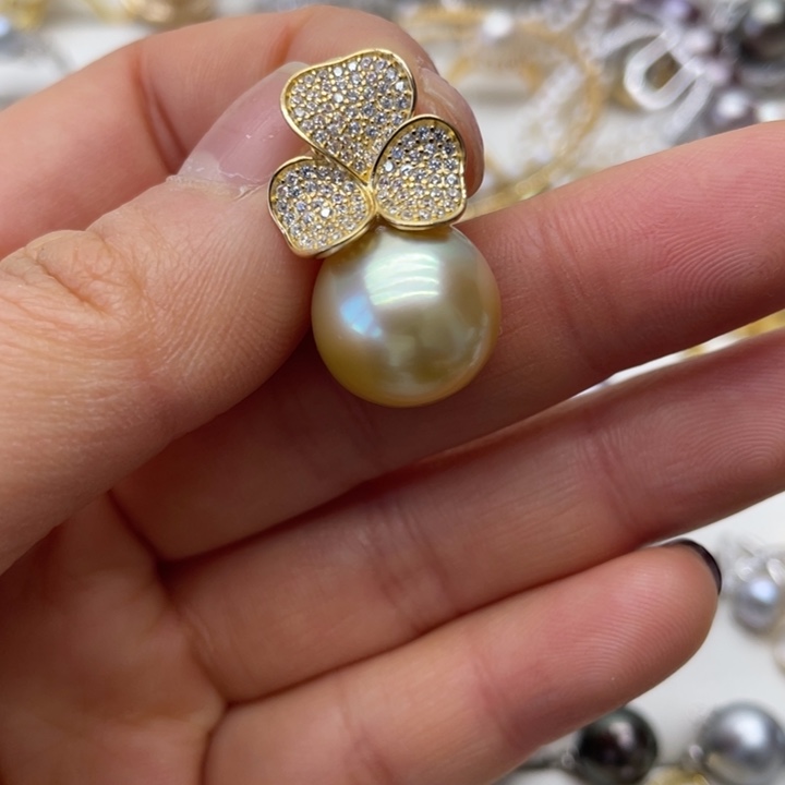 海水珍珠吊坠(不含链)银S925镶嵌