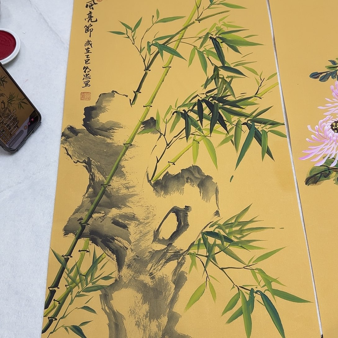 国画国画立体兰花作品