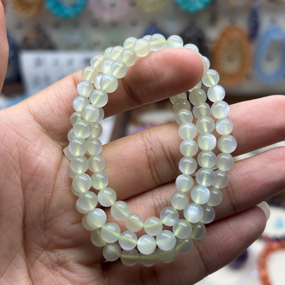 手链水晶未镶嵌绿月光三圈