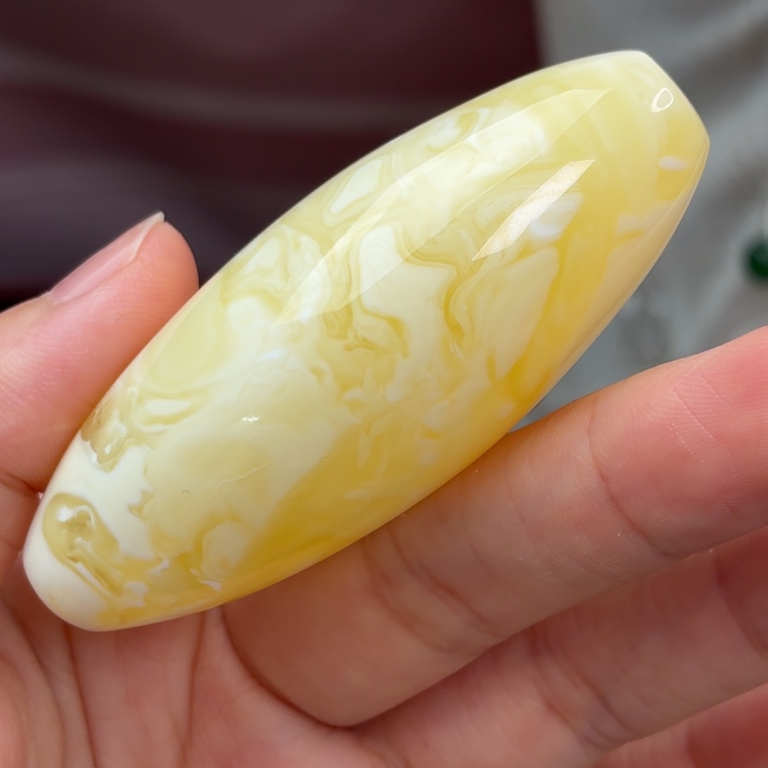 蜜蜡未镶嵌吊坠(不含链)拉丝白桶珠