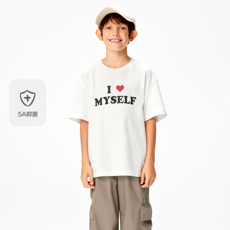 littlemoco童装25春新款男女童5A抑菌短袖圆领T恤#KBE1TEE028