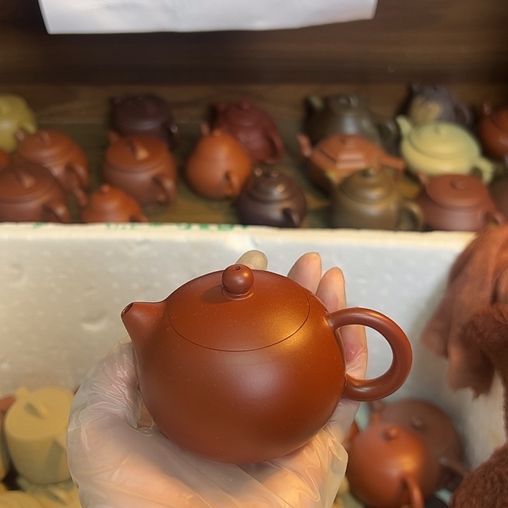 紫砂茶壶宜兴紫砂壶朱泥120