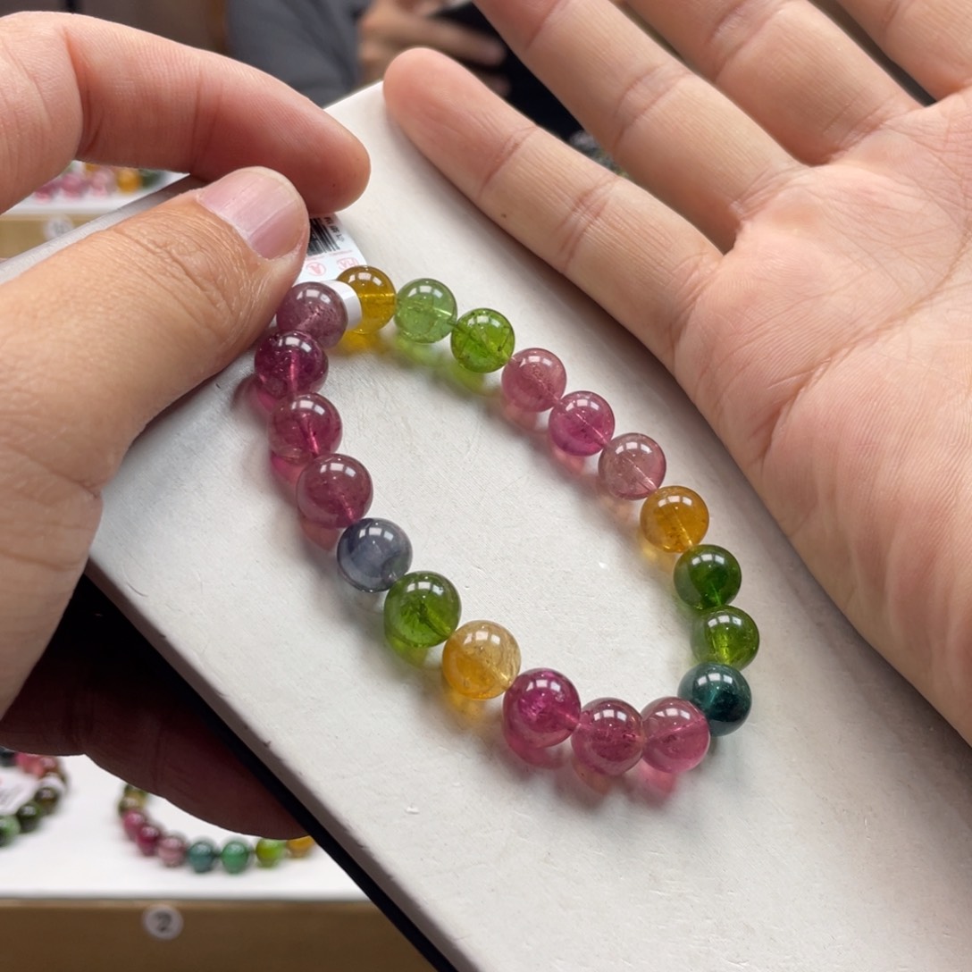 碧玺手串未镶嵌9.5mm.mmmmmmmmmmm