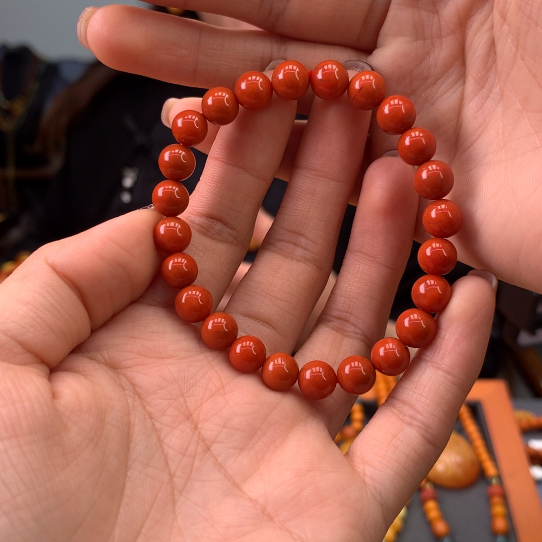 南红玛瑙手串未镶嵌天然