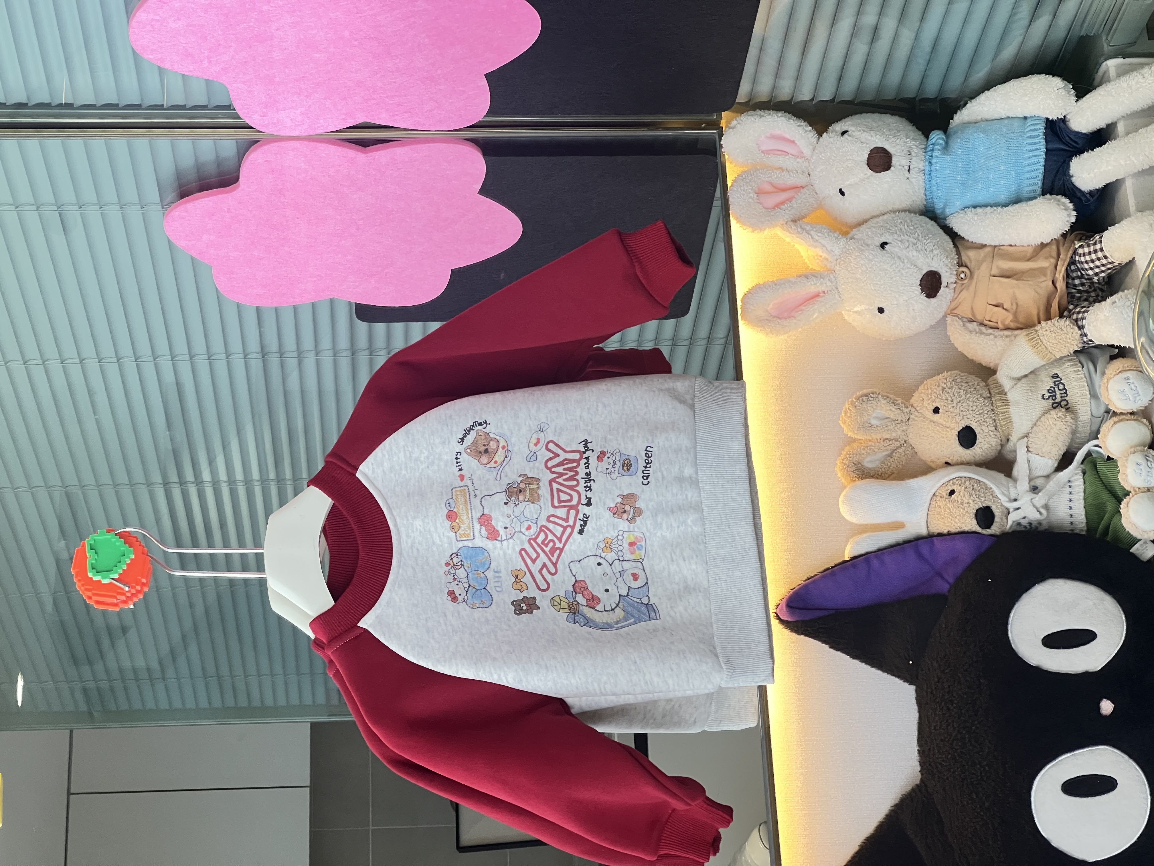 秋冬休闲风厚款卡通Kitty卫衣女童拼接上衣童装