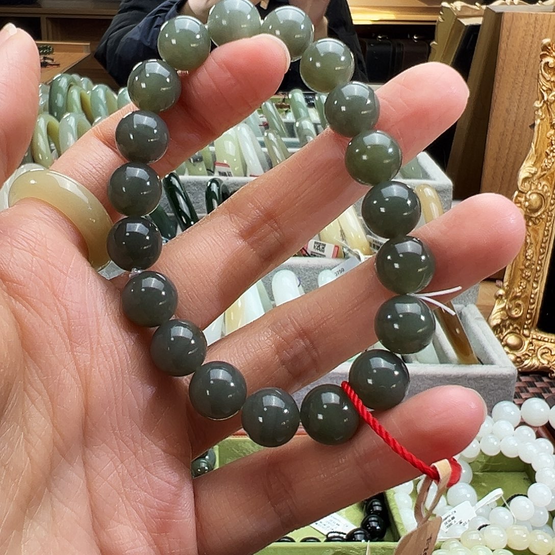 和田玉未镶嵌手串李保国矿卡10