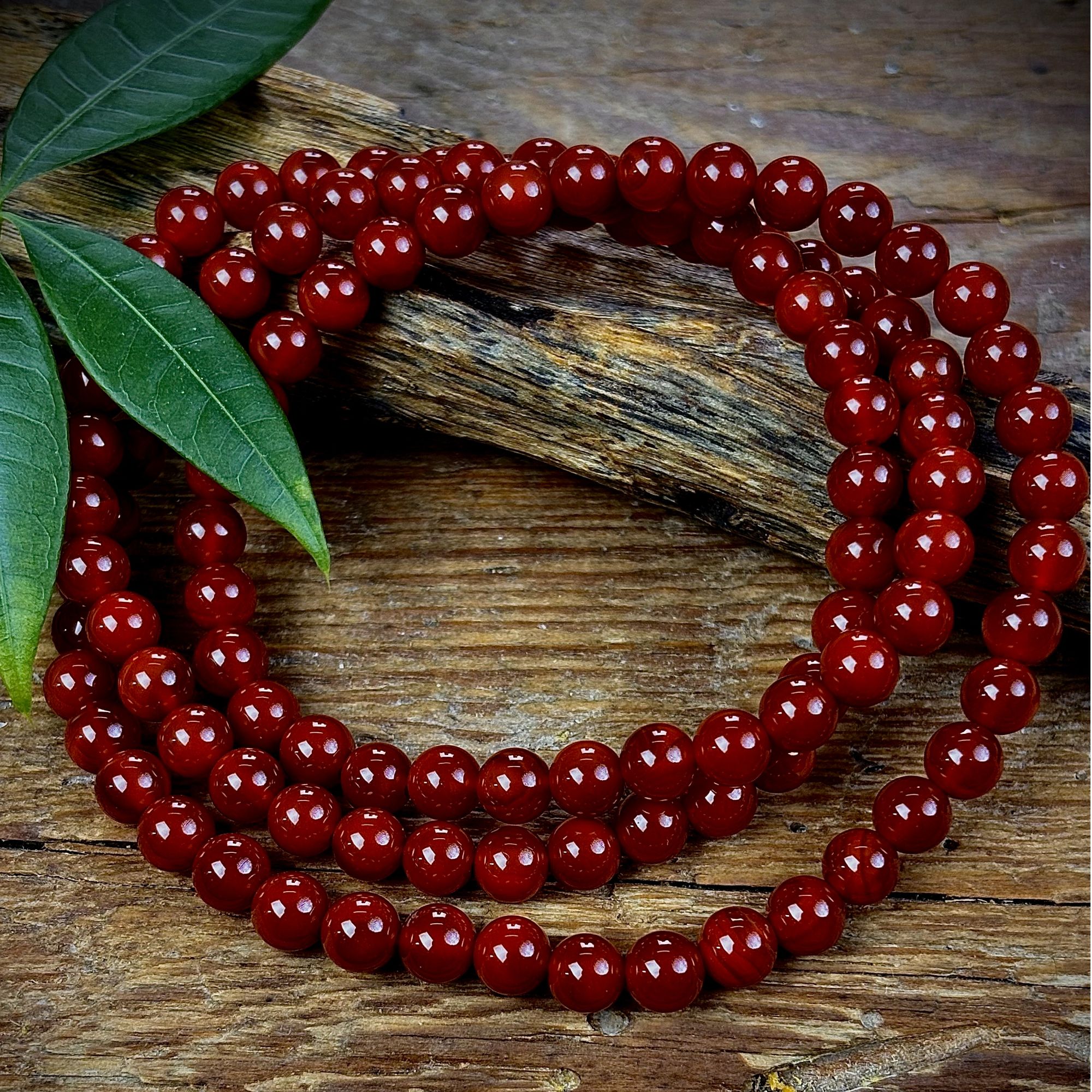 6mm圆珠九口南红牛血红火焰纹108多圈（顺丰直发）