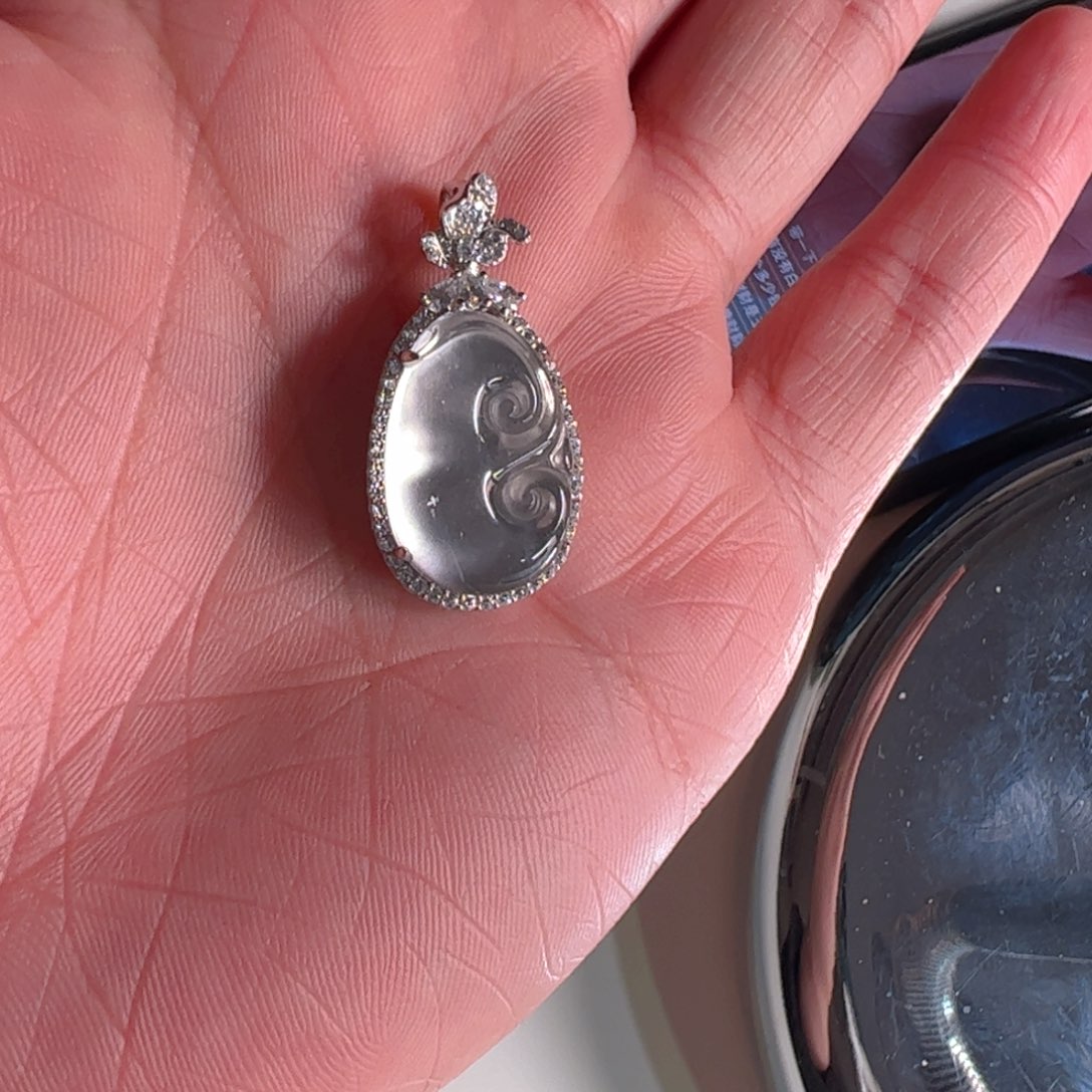 石英质玉颈饰银S925镶嵌漫*鱼