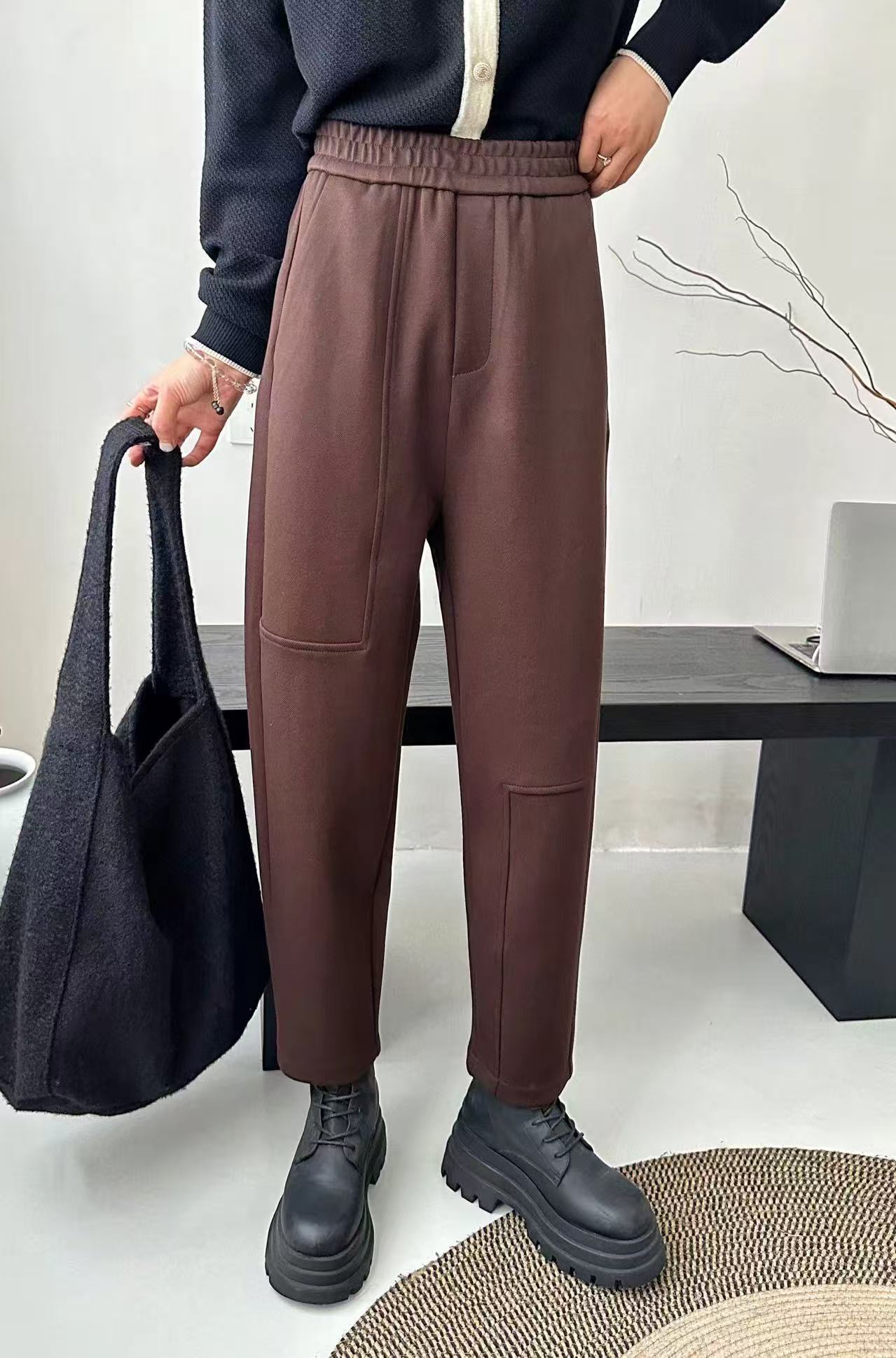 简约百搭加厚哈伦裤