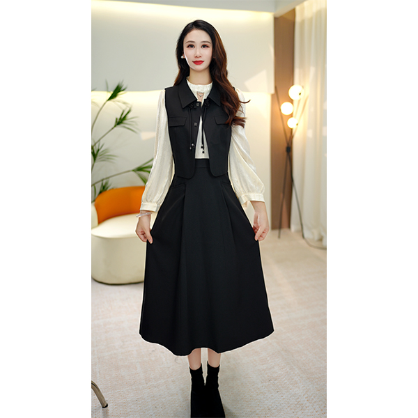 L9392 2025年秋季新款时尚气质修身显瘦连衣裙+时尚外搭