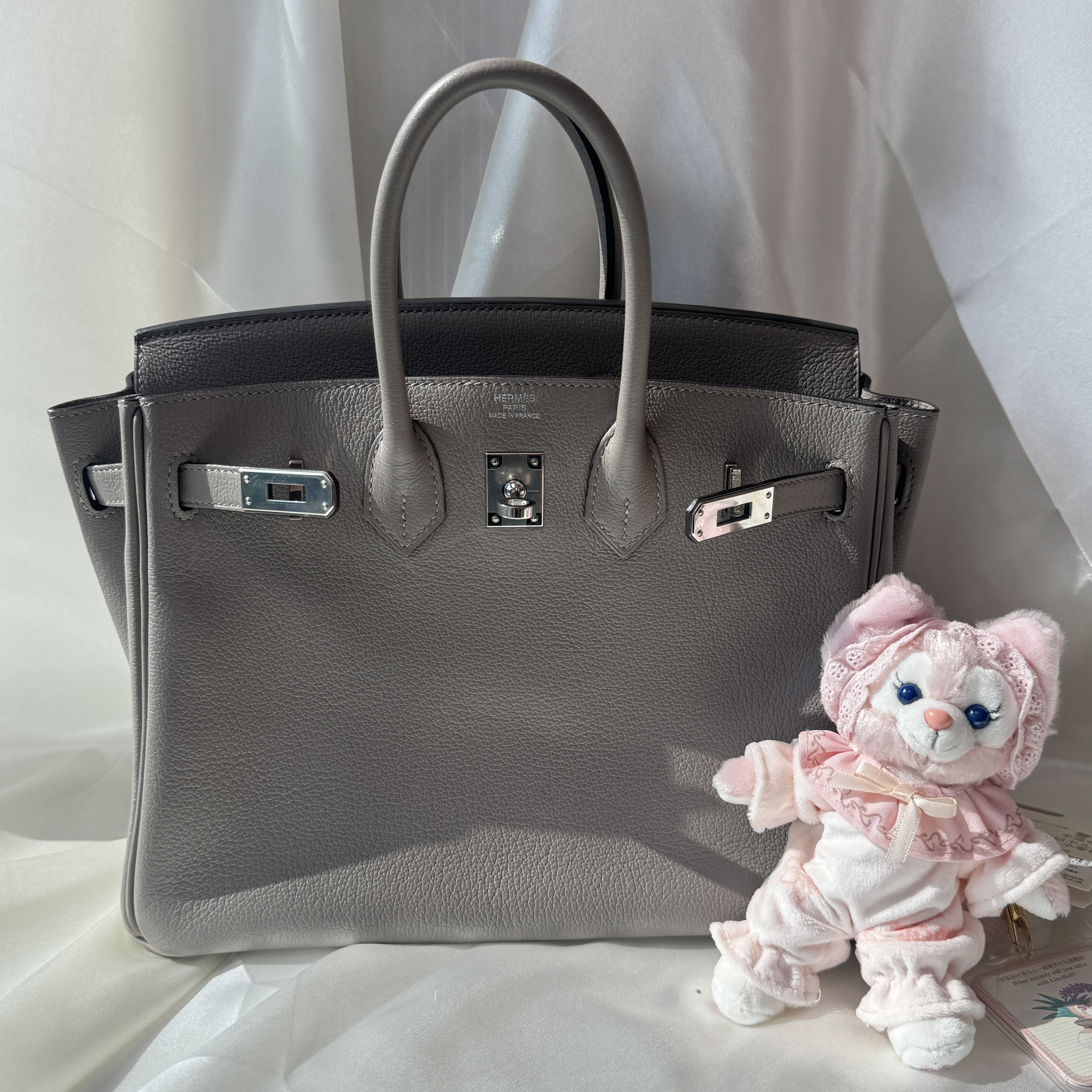 99新 Hermes/爱马仕 BK25 TN皮银河灰银扣Z刻 250316YDDYQ01