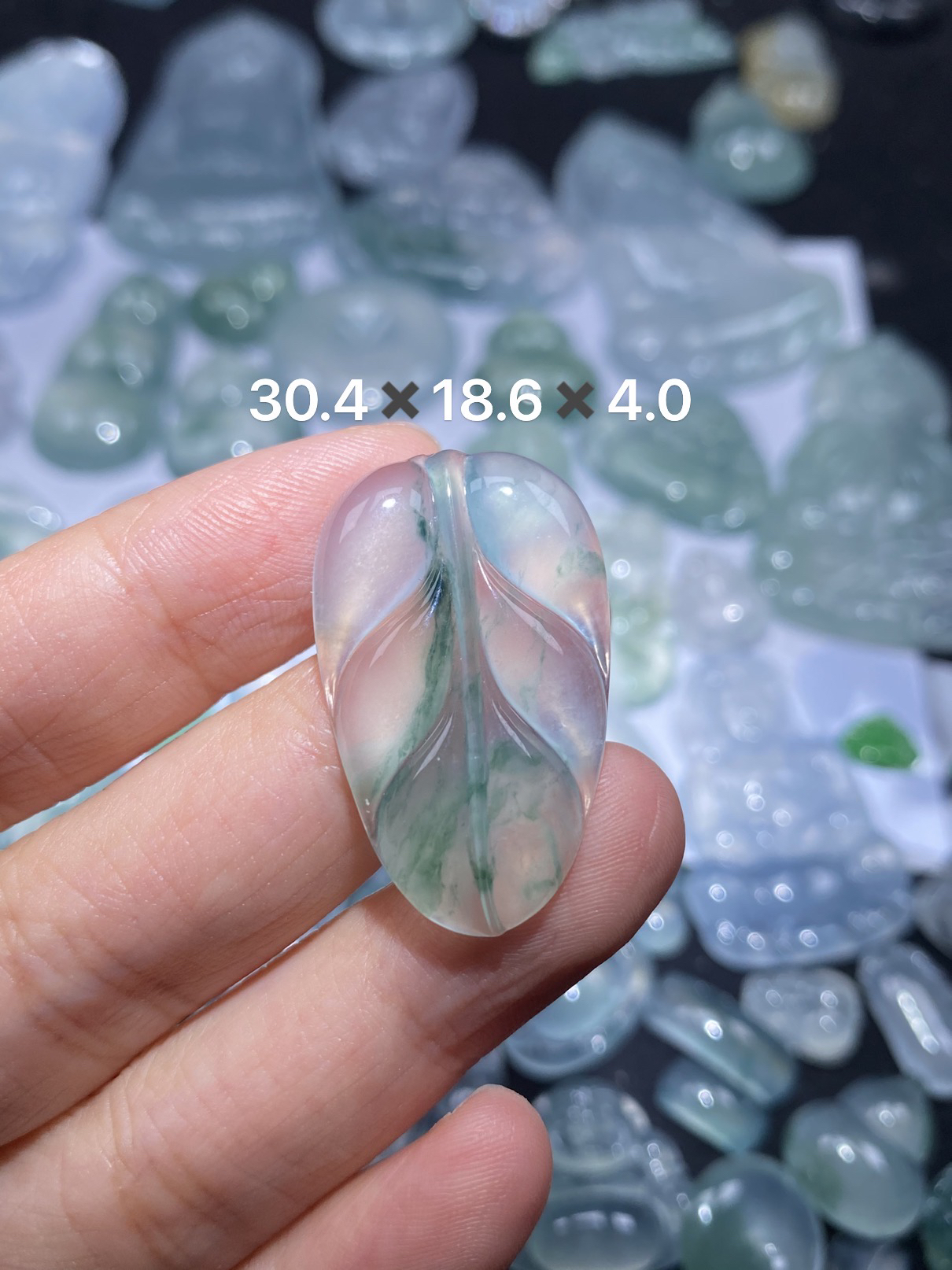 天然缅甸翡翠A货叶子