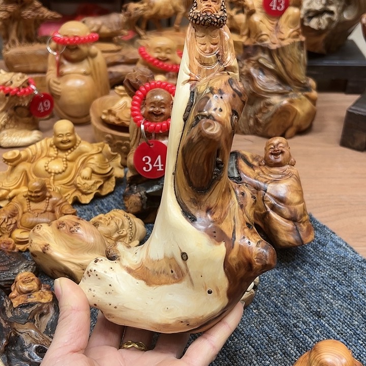 柏木太行崖柏手把摆件