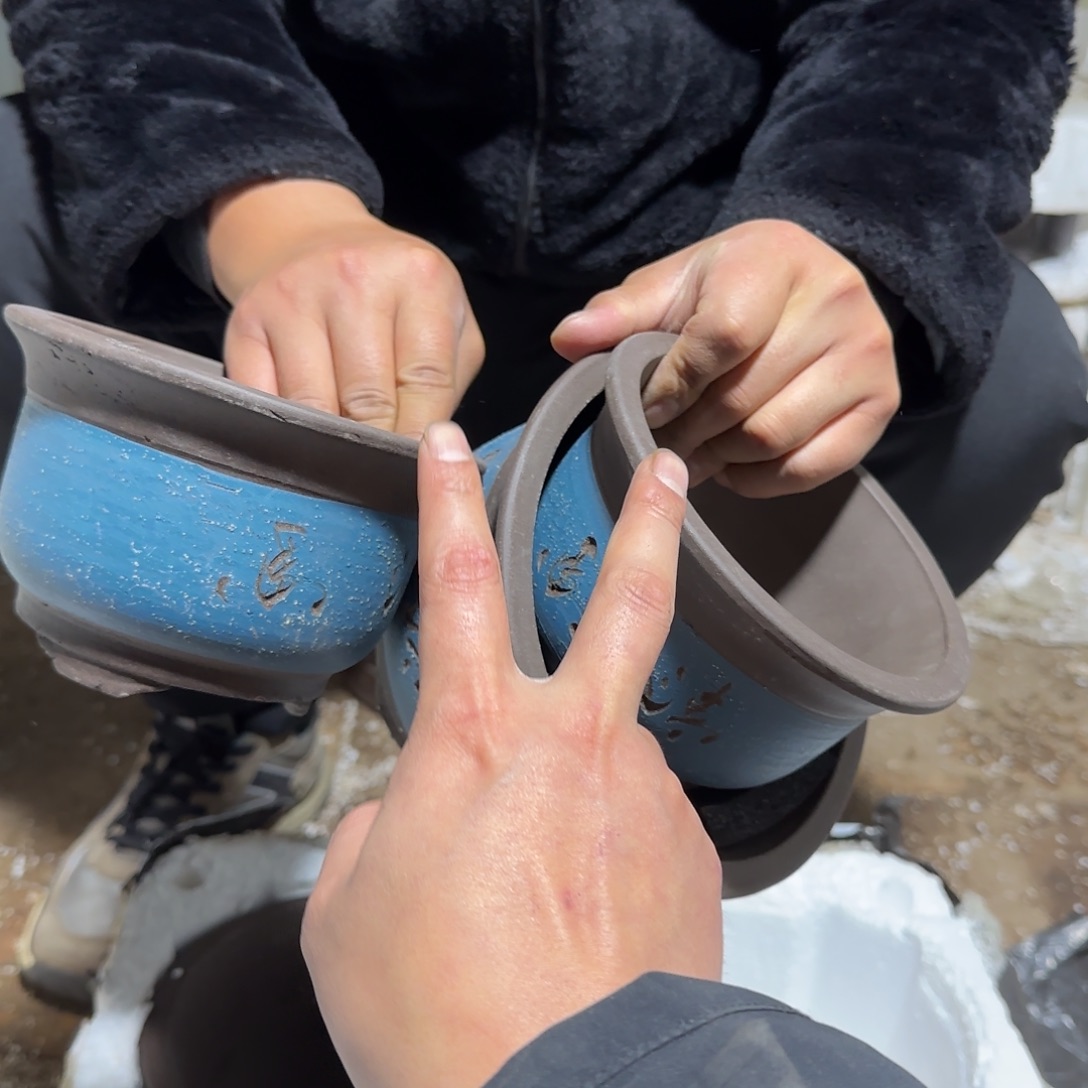 紫砂花盆瑕疵是我