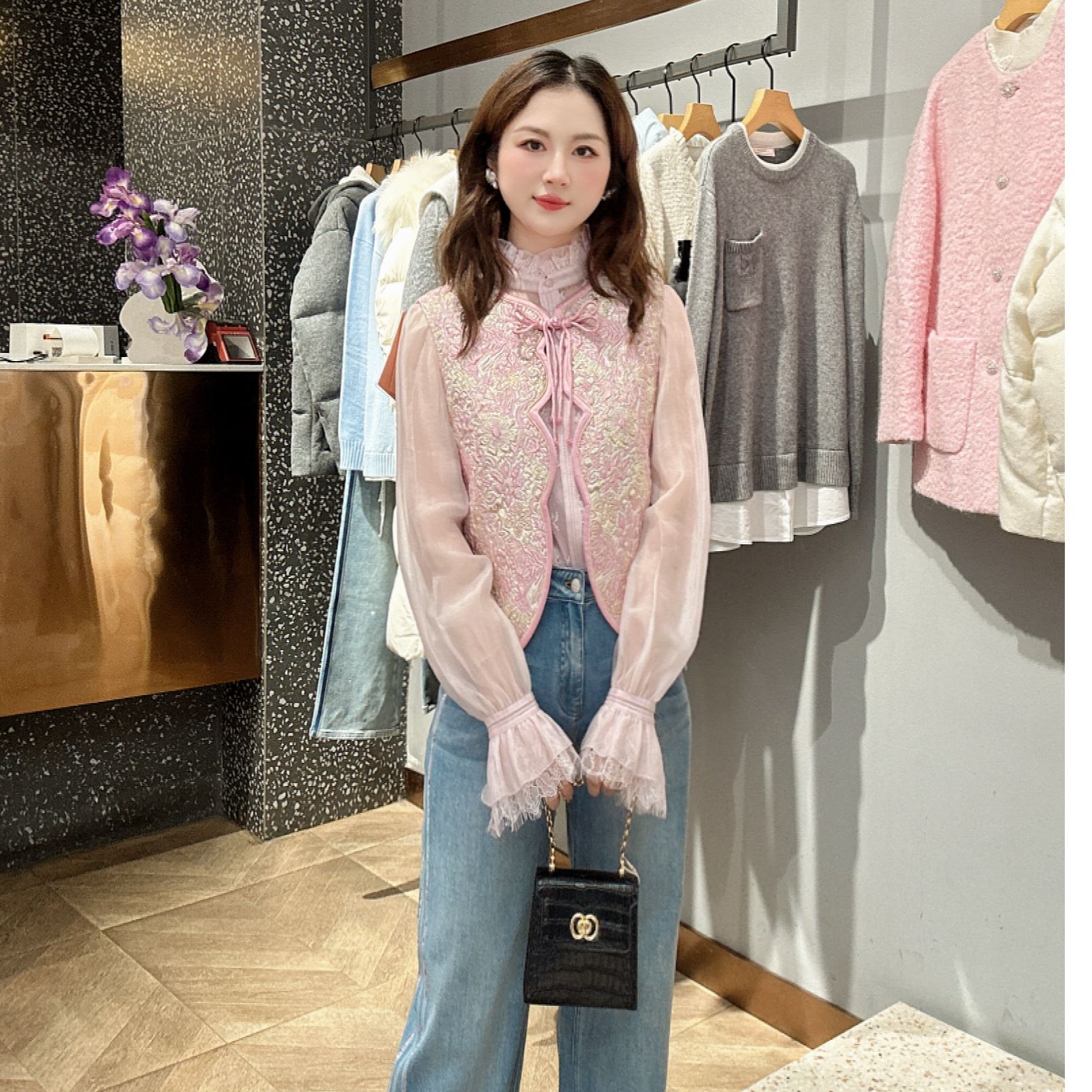 COCOON 可可尼 复古盘扣马甲26年春26112BN071007——1988