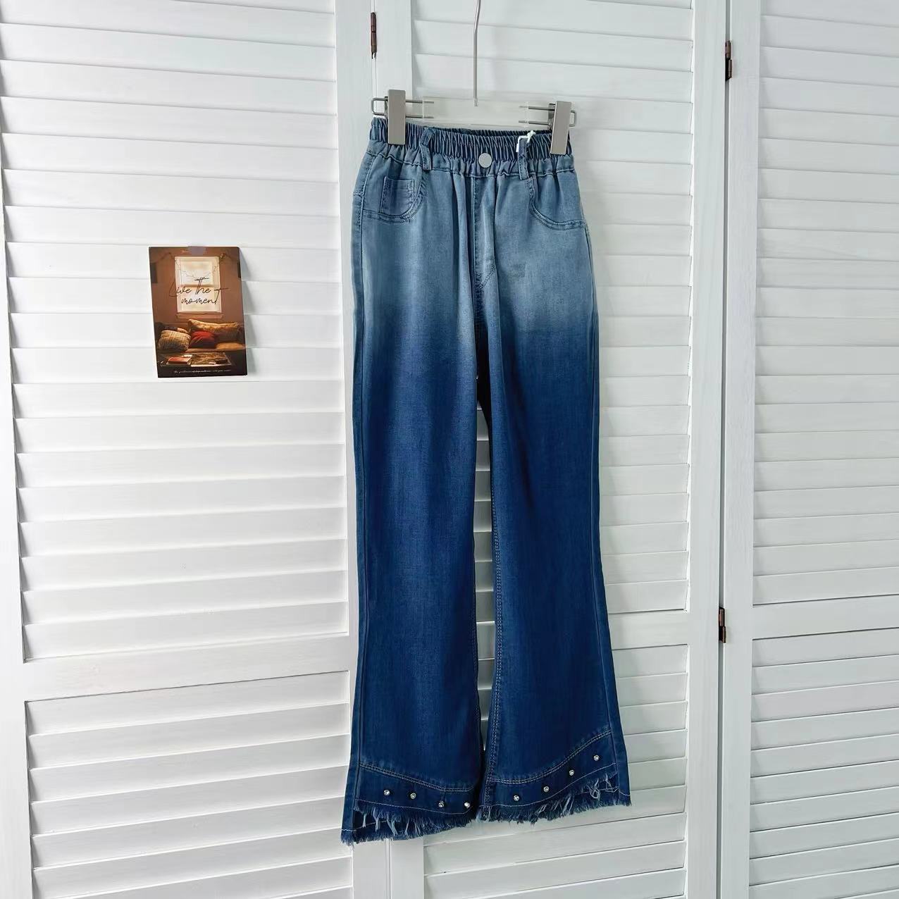 女童2025夏季新款新中式牛仔裤B2586