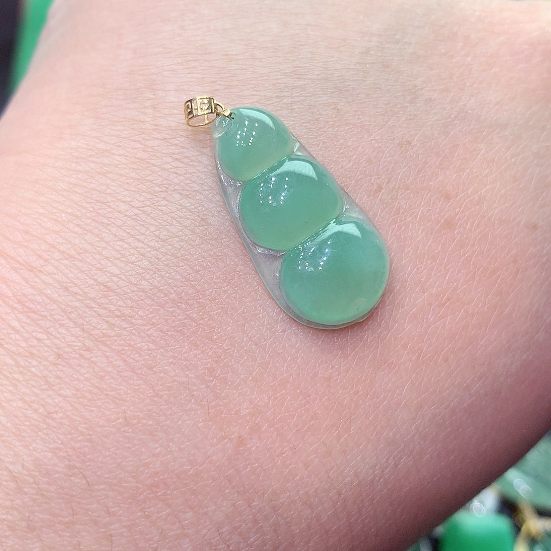 翡翠颈饰18K金镶嵌纯天然