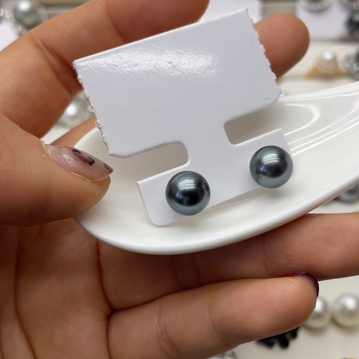 海水珍珠耳饰银S925镶嵌