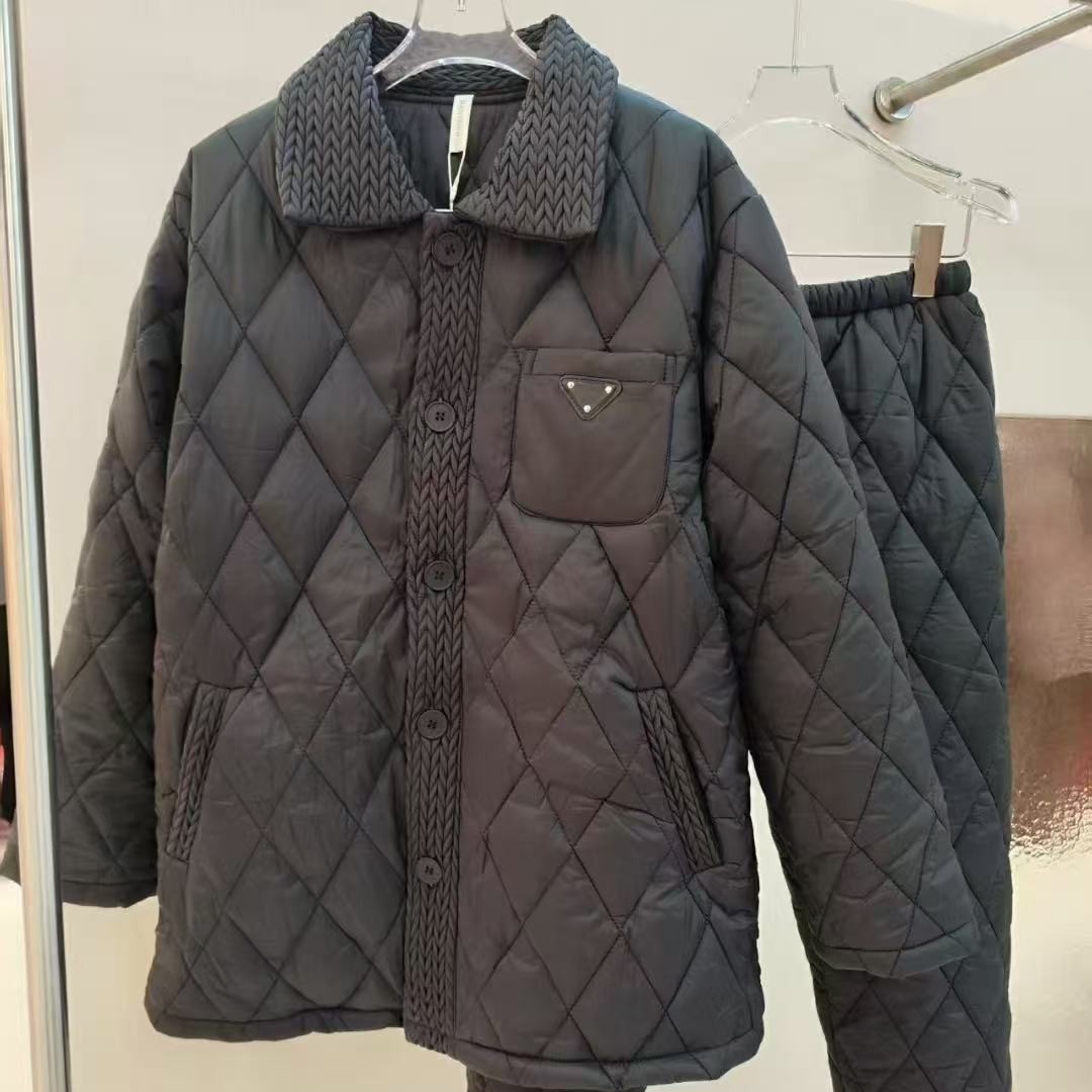 男士冬季新品三层夹棉加厚加绒翻领可外穿睡衣家居服套装