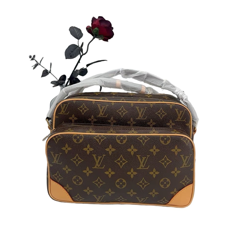 95新 LouisVuitton/路易威登 双层横版相机包老花换植绒革