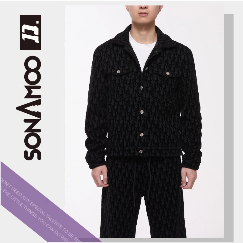 【D19008+K03】高奢老花植绒棉服冬季舒适宽松运动休闲男装