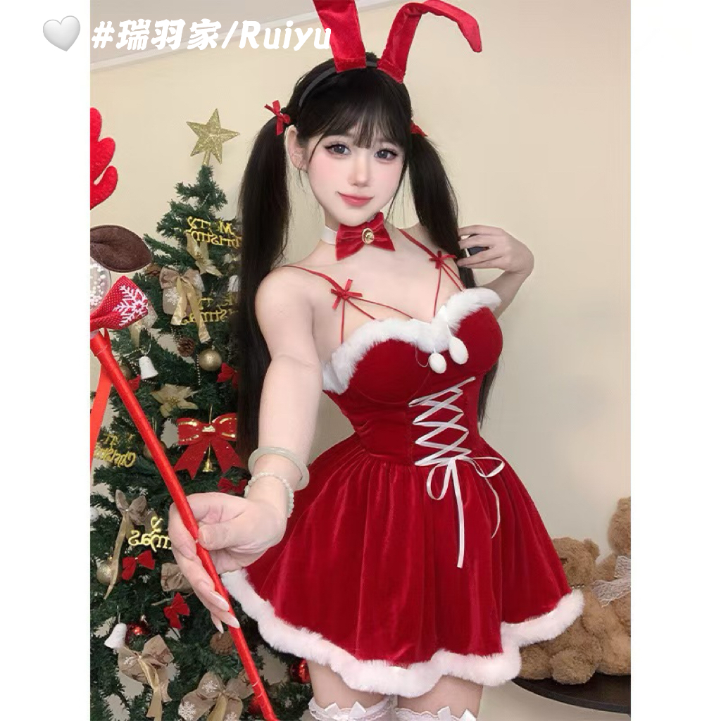 「圣诞公主」挂脖公主连衣裙旗袍lolita洛丽塔兔女郎显瘦女装