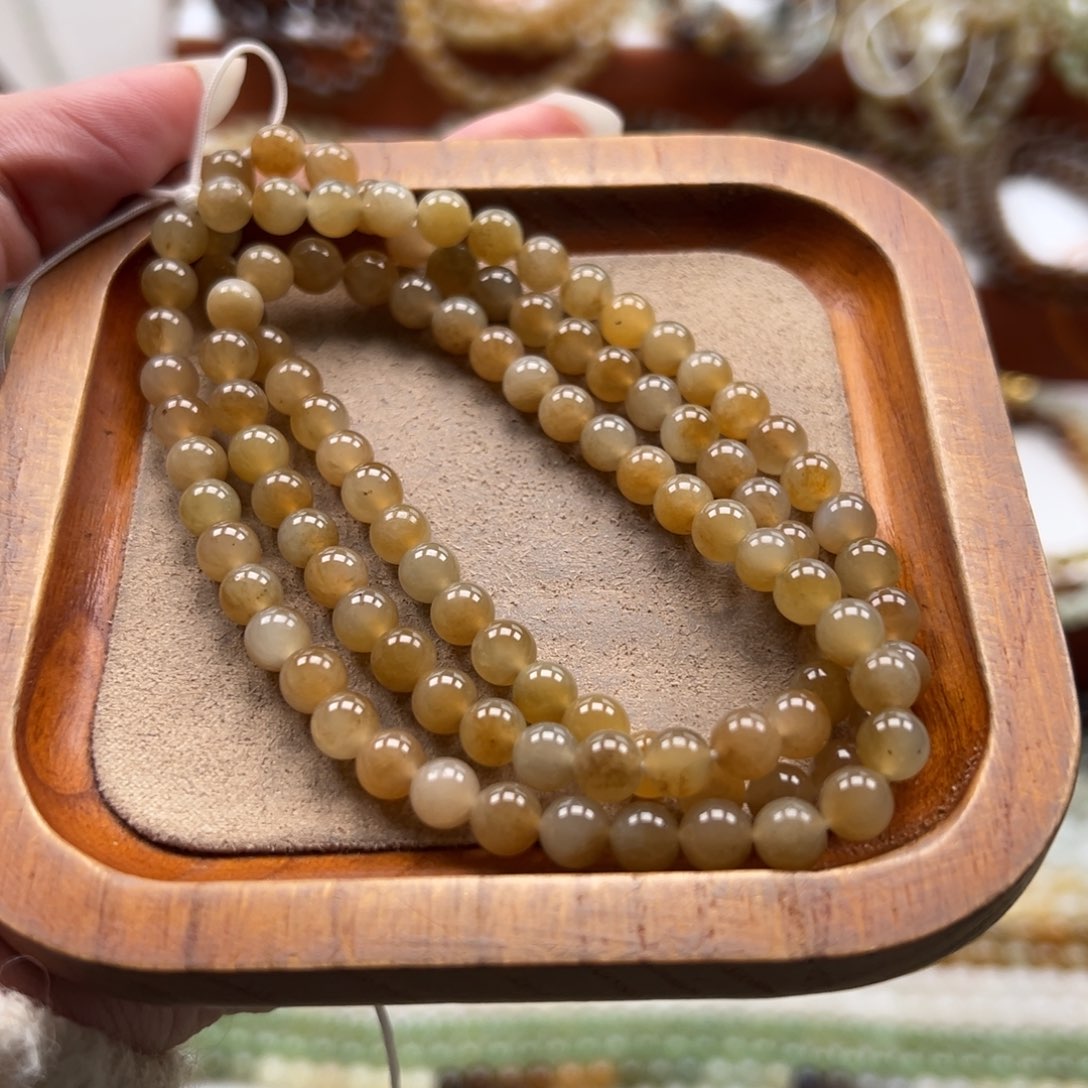 毛衣链未镶嵌和田玉珠串6mm