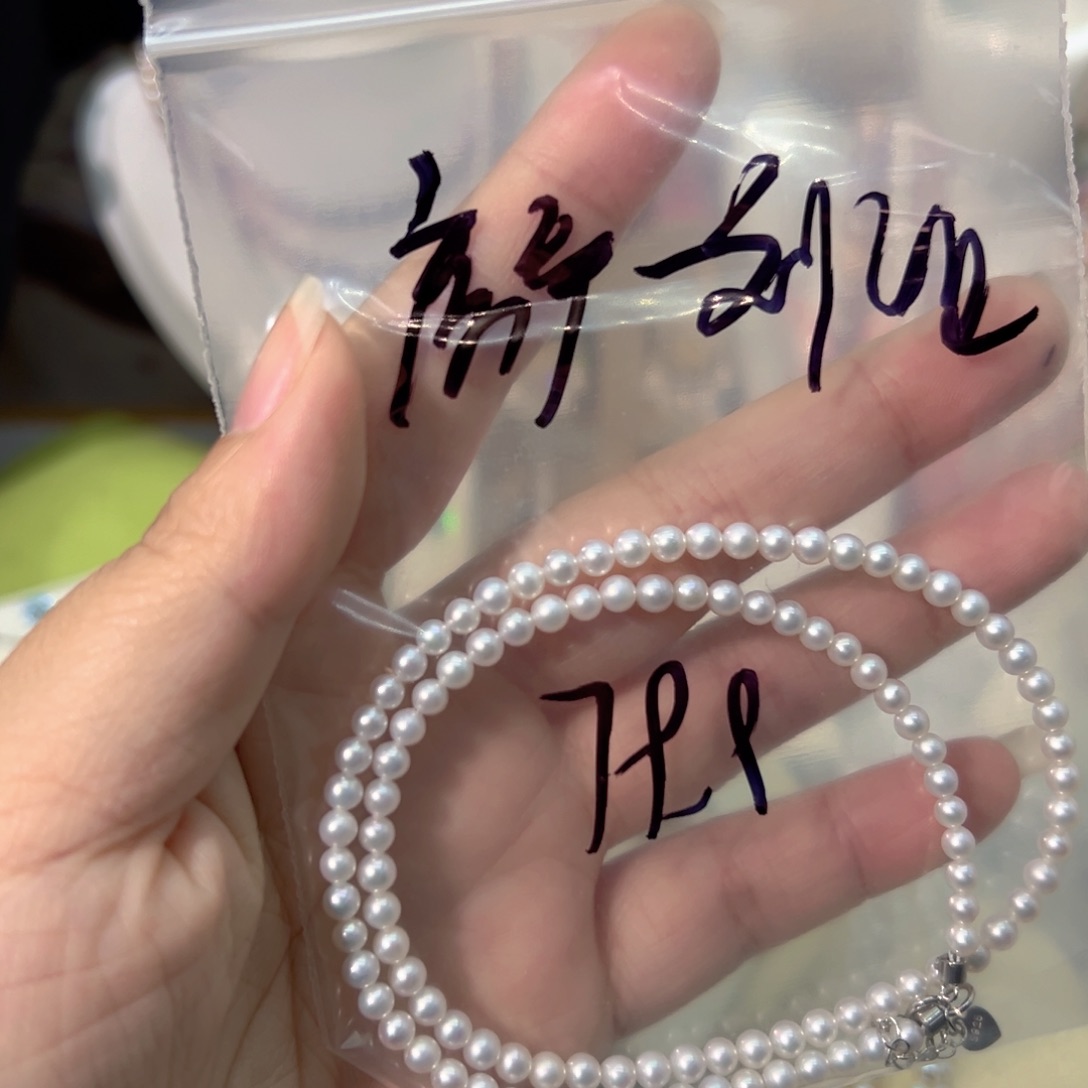 房***姐银S925镶嵌淡水珍珠3.5到4近正圆极光天然珍珠