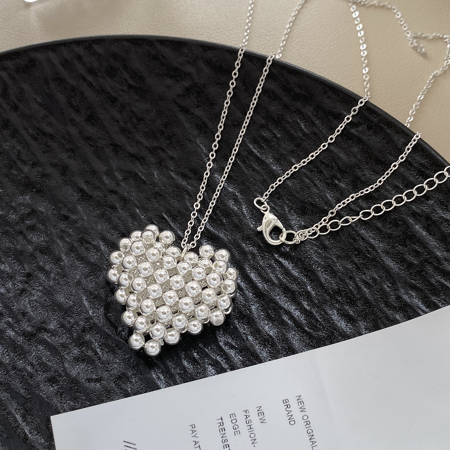 铜合金项链 「 小珠落盘」长款爱心坠链气质轻奢少女风潮流甜美高档