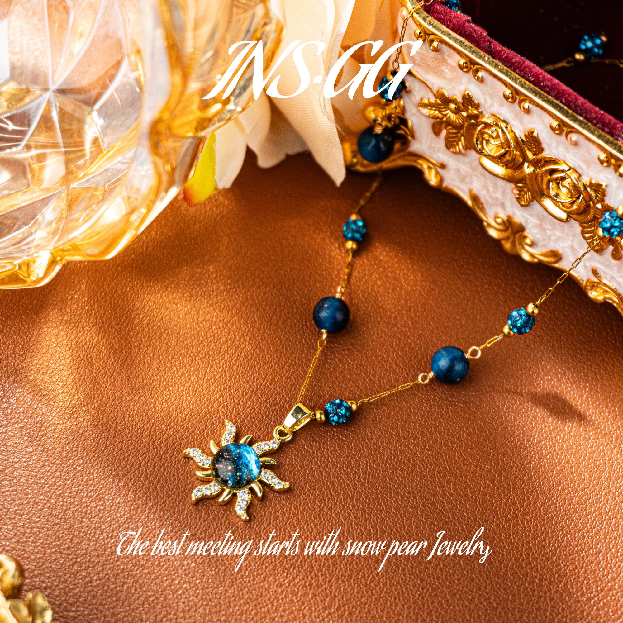 钛钢项链 【INS · GG】虎 ♠ 蓝瞳太阳花 轻奢高定 DBE2474吊坠·中长