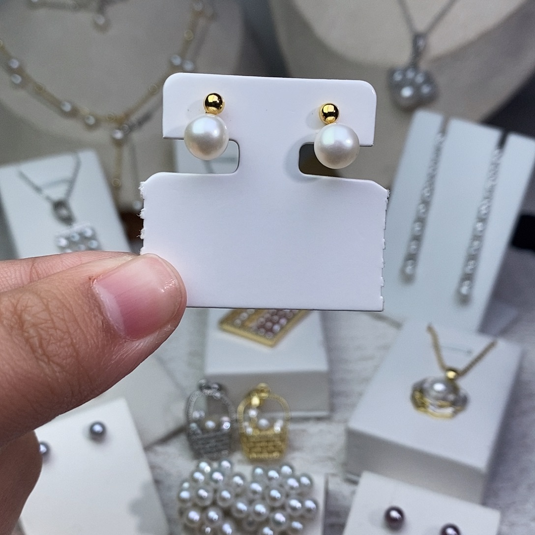 耳饰淡水珍珠银S925镶嵌