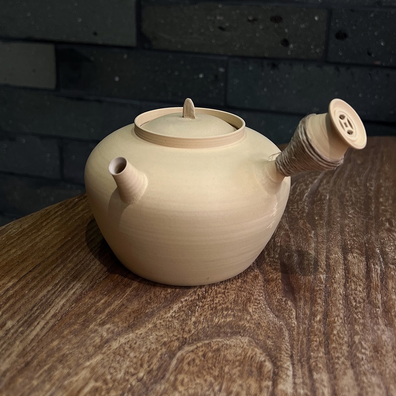 善古 纯手工拉胚白泥薄胎砂铫壶 潮州砂铫炭炉陶炉炉工夫茶具便携