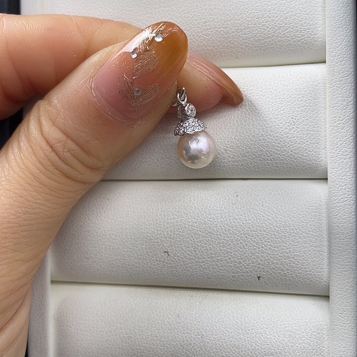 吊坠(不含链)银S925镶嵌海水珍珠