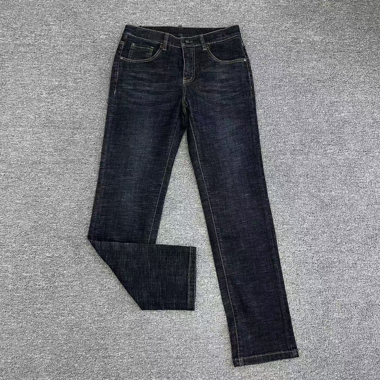 2025秋冬男士时尚弹力修身小脚印花洗水牛仔裤百搭欧货8226