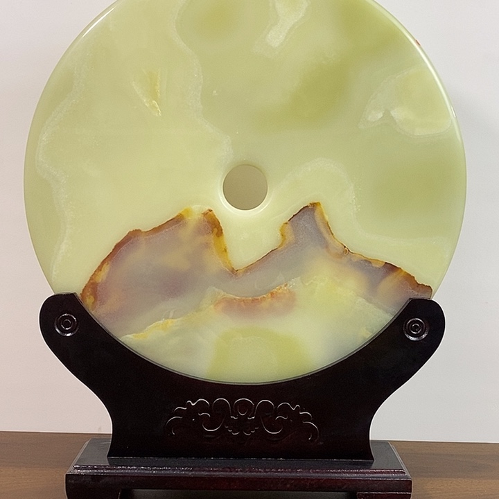 石材天然玉石平安扣摆件