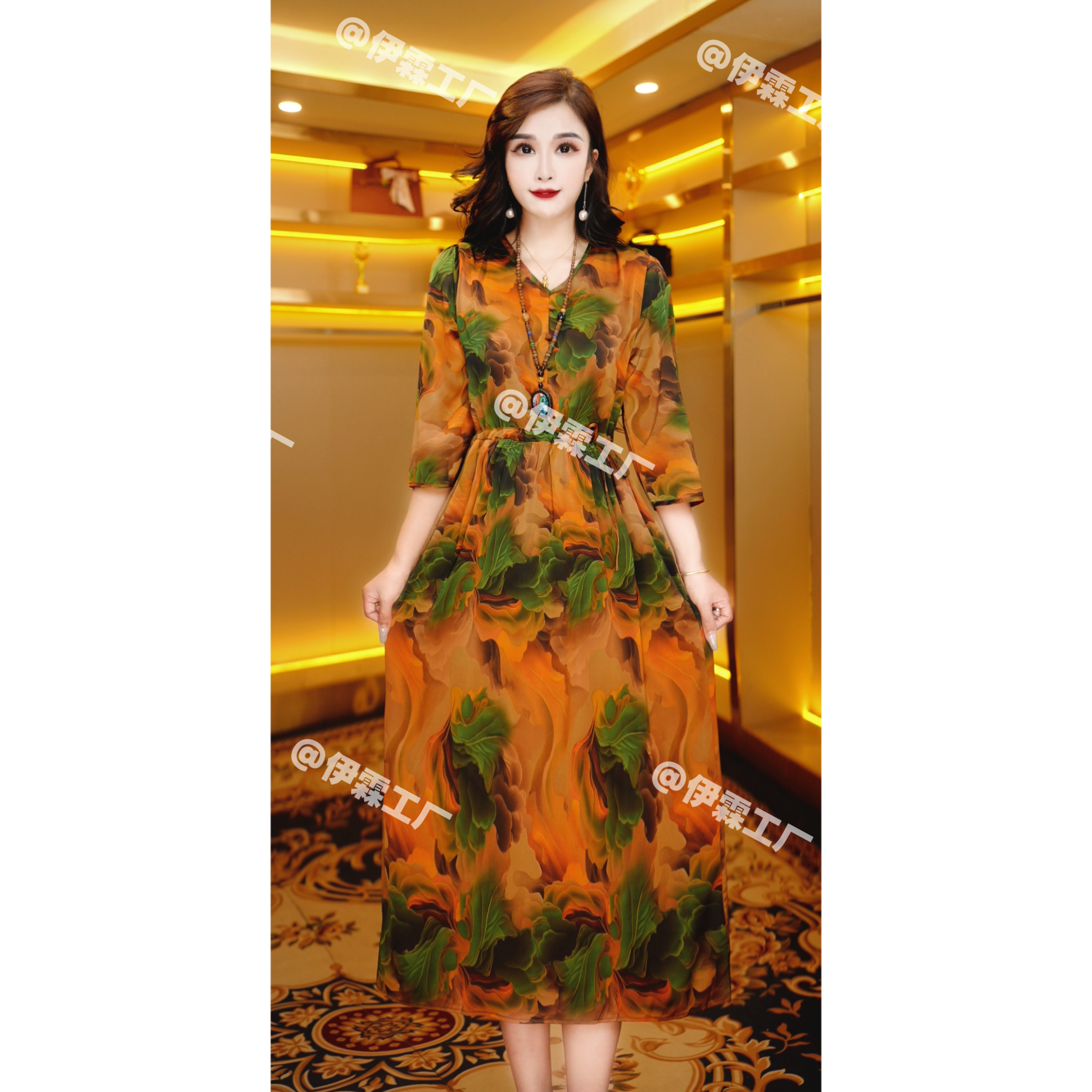 【运费补贴】1626-8国风传承气质显瘦连衣裙专柜款