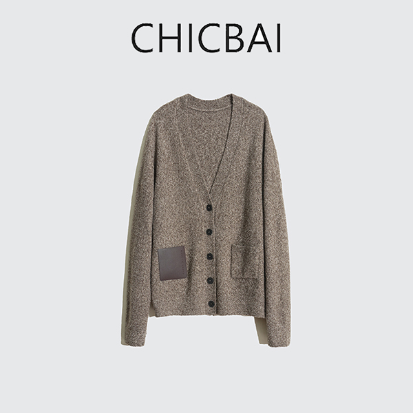 CHICBAI 圈圈牦牛绒口袋开衫A379