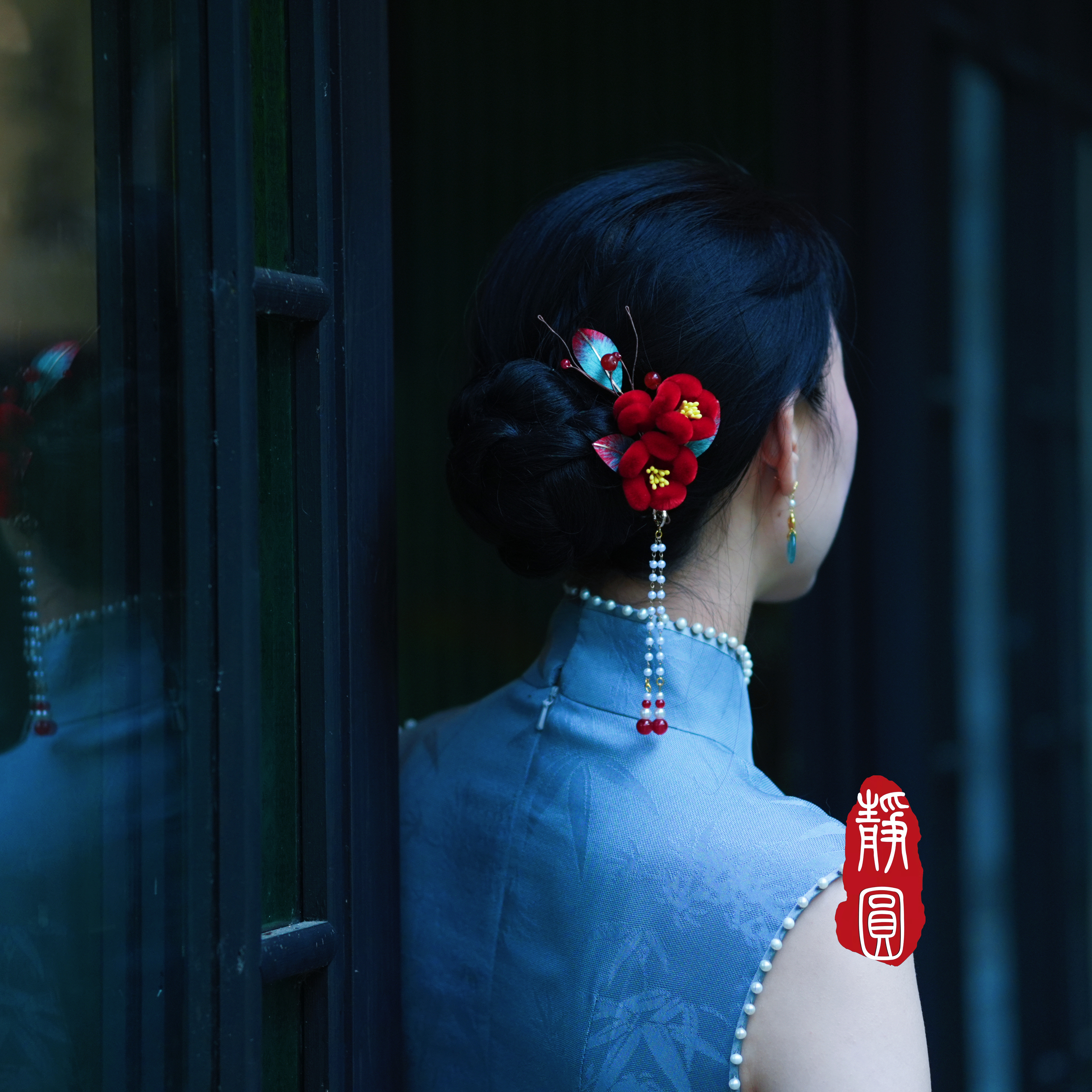  【暗香】织绣非遗缠花手工边夹红胖绒紫胖绒组合