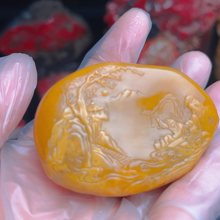 昌化石酷*北部田黄精品摆件