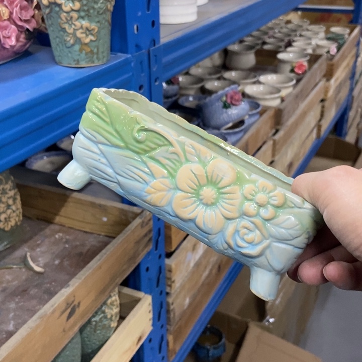 陶瓷花盆单场满9.9发16*7.5*6