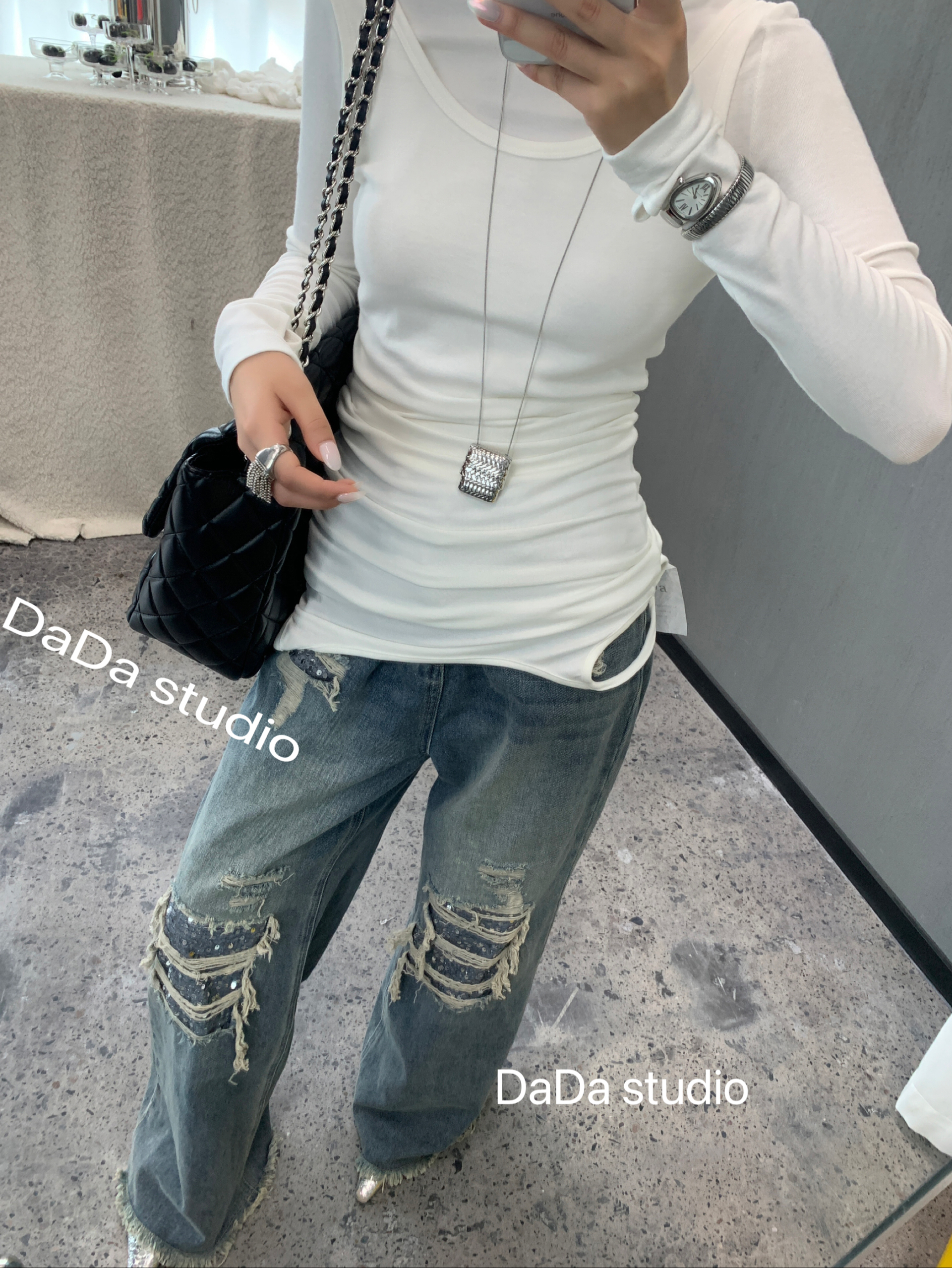 No退No换DaDa原创 两件套叠穿设计修身上衣T 9170