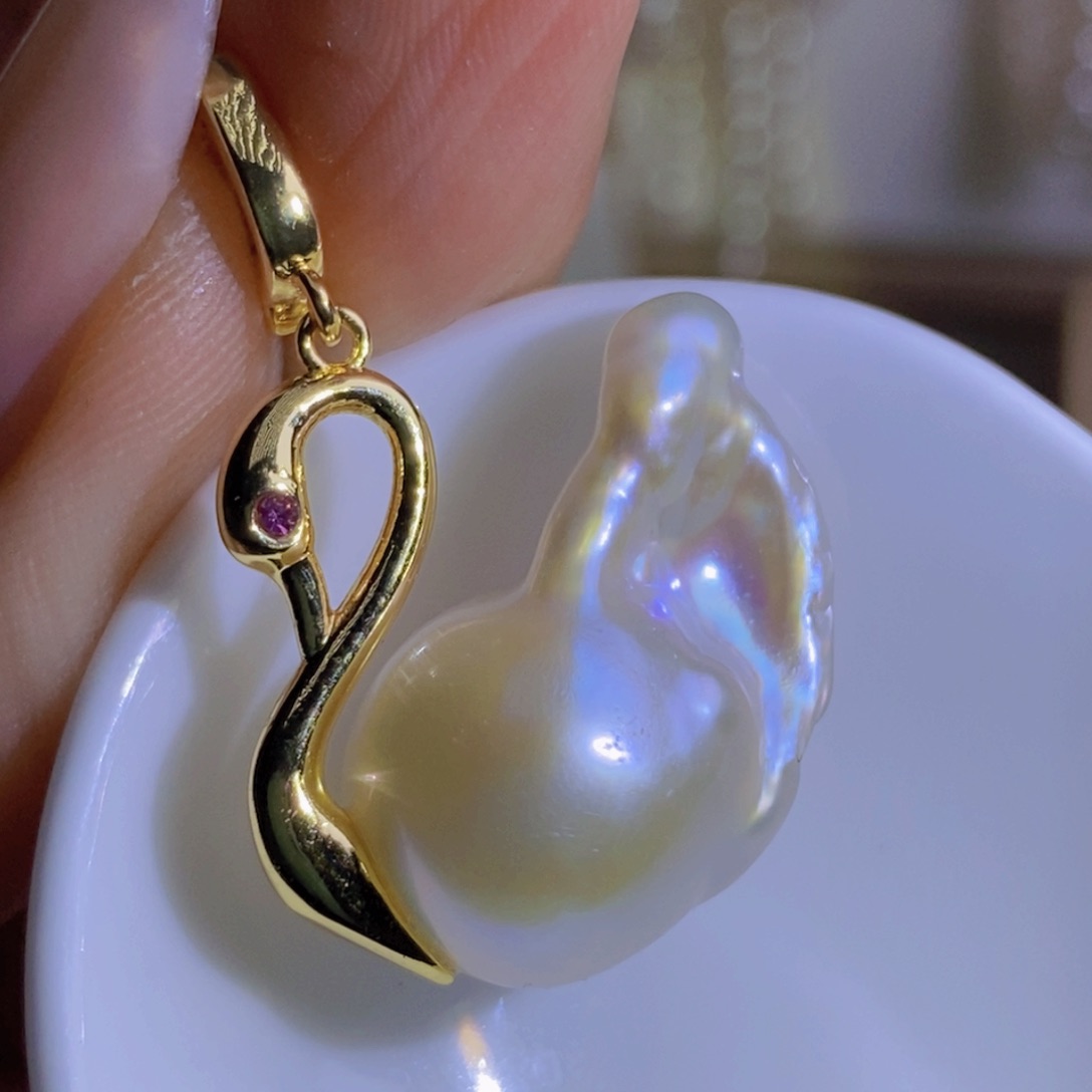 银S925镶嵌天然淡水珍珠淡水珍珠