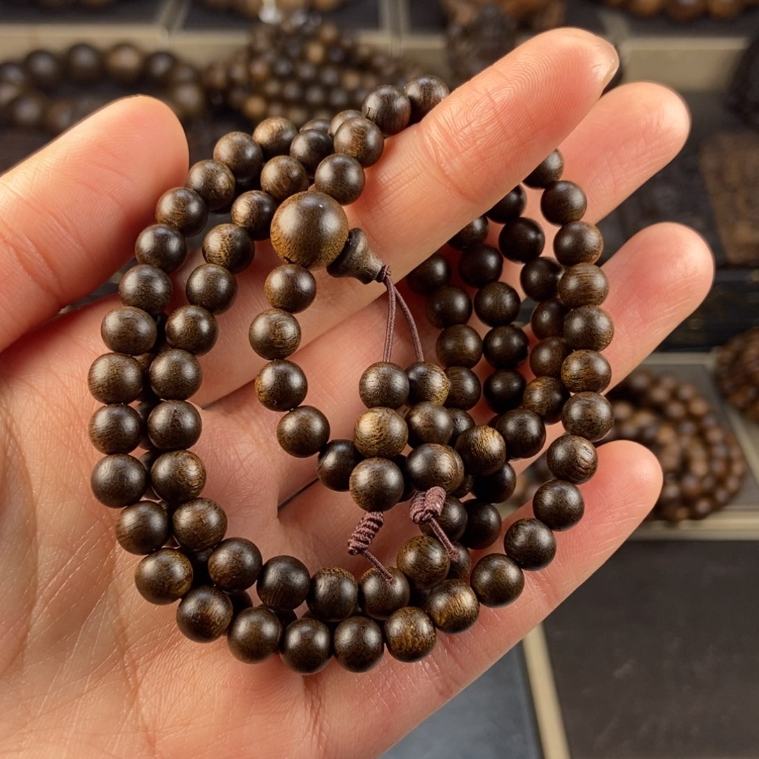 沉香手串嗣越南芽庄白棋楠