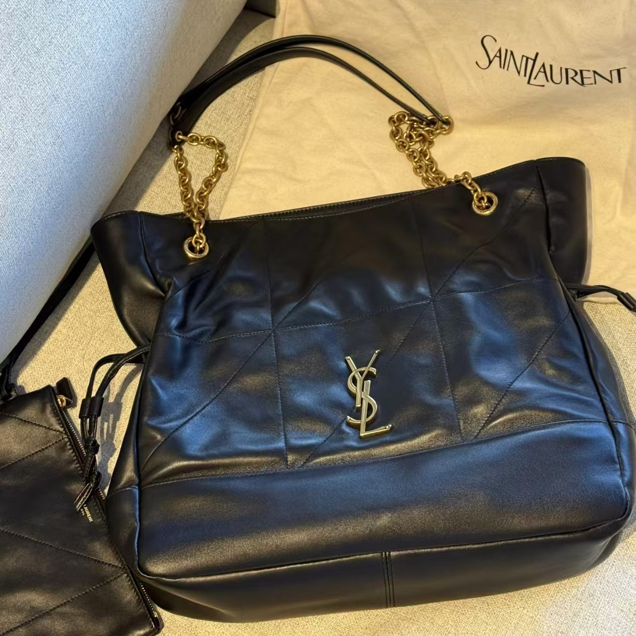 99新 YSL/圣罗兰 YSL黑金福袋托特包 25100056-01