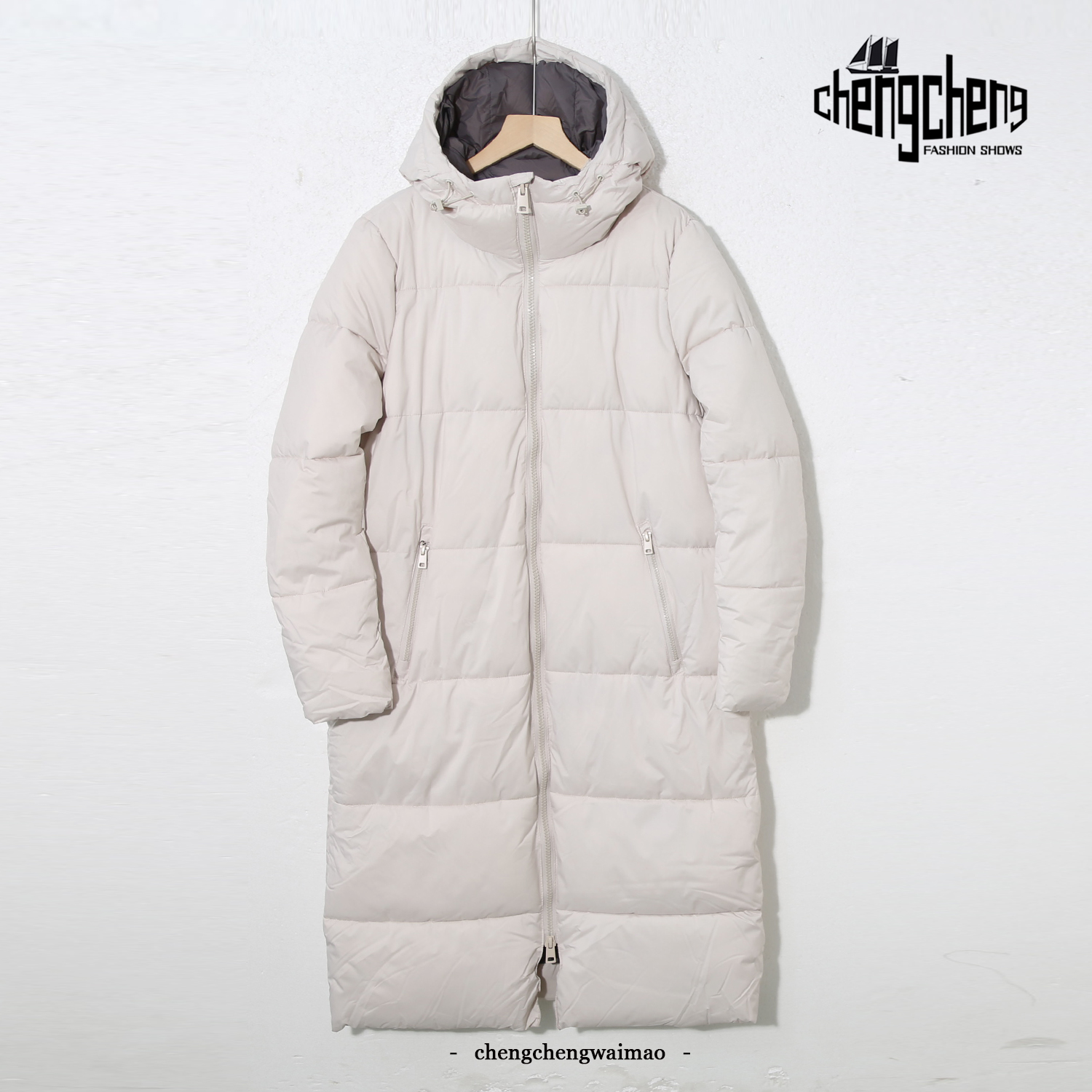 潮流韩版连帽中长款宽松加厚爆款时尚男女同款长款休闲棉服6C851