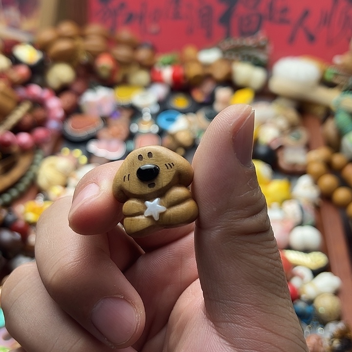 非金属桃木可爱狗子