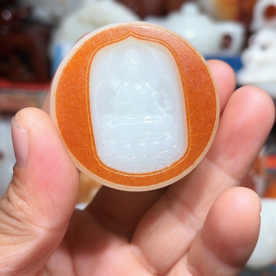 闲***鹤和田玉未镶嵌挂件