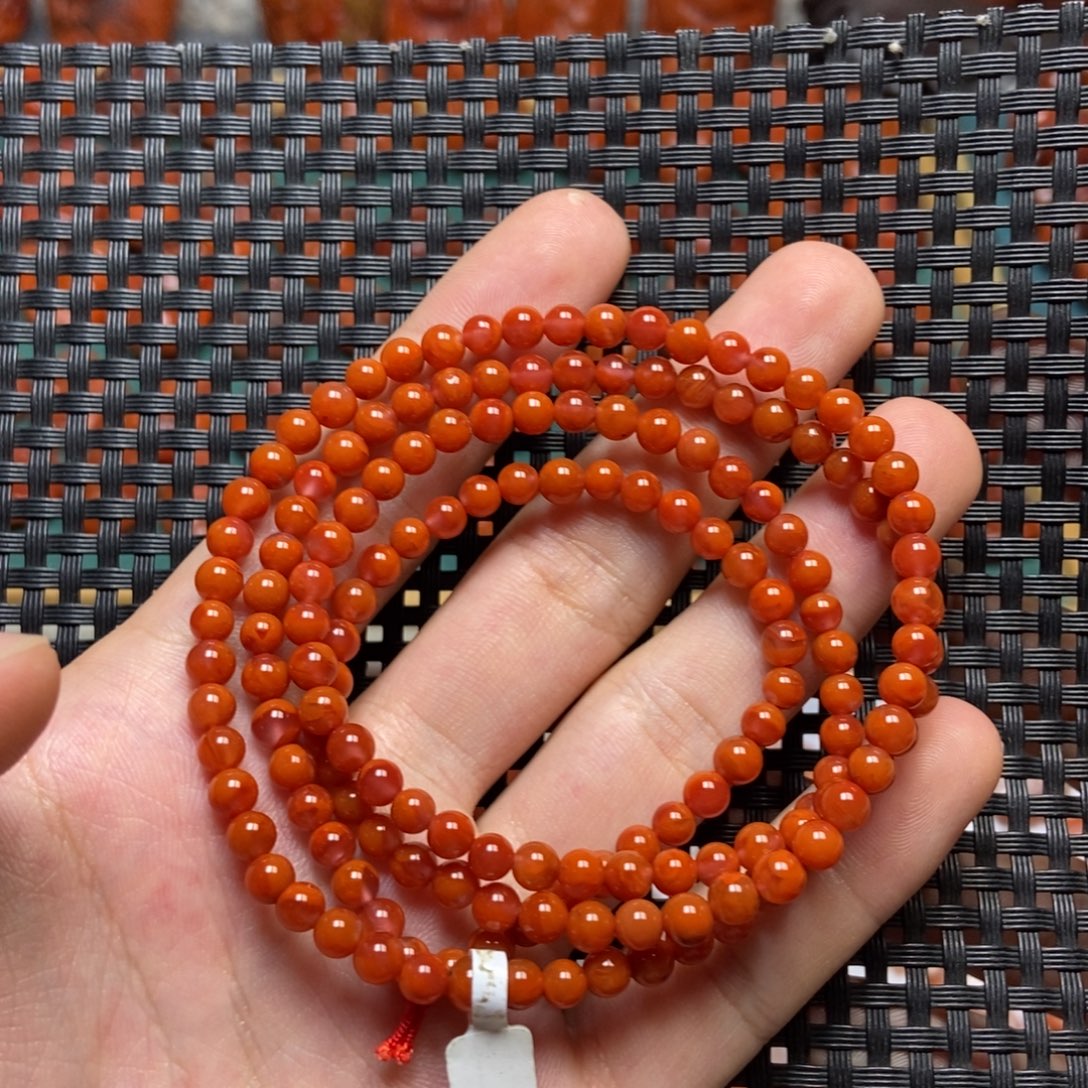 南红玛瑙未镶嵌手链4+’mm