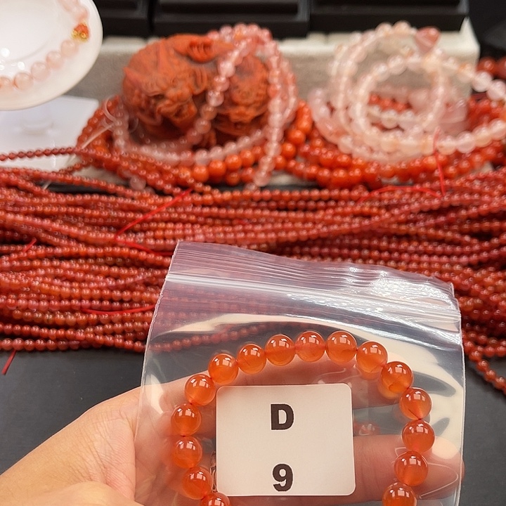 南红玛瑙未镶嵌多样性发货默认微瑕称重8mm