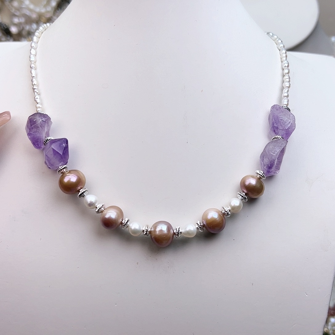 淡水珍珠颈饰银S925镶嵌